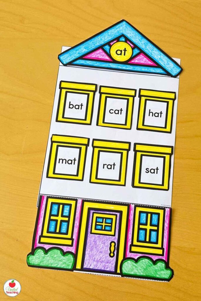 -at word family house craft with interactive flaps
