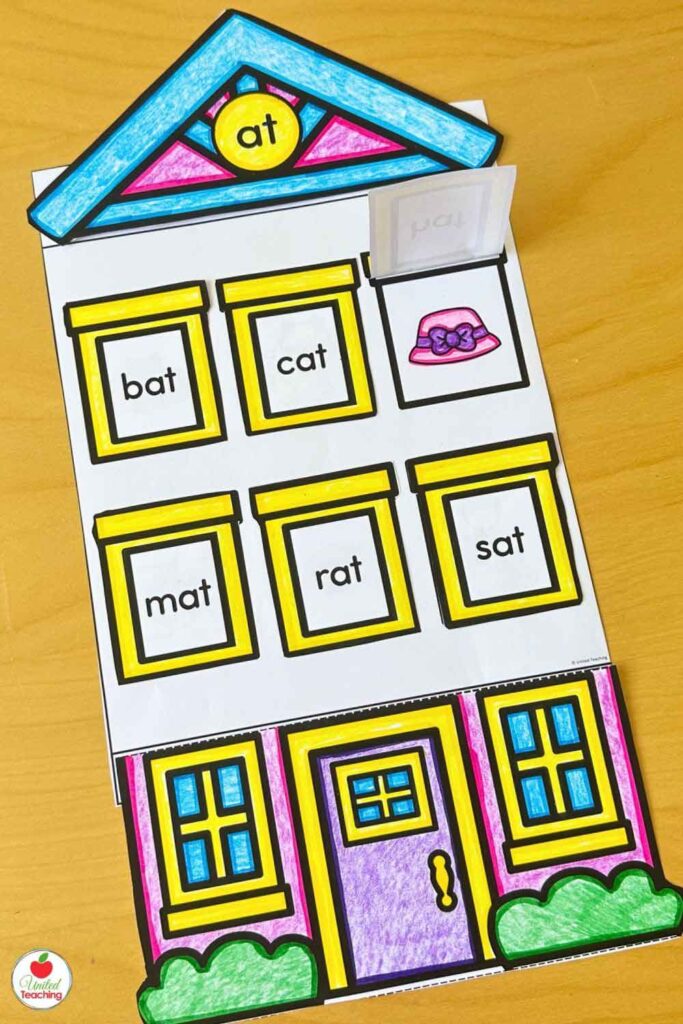 -at word family house craft for kindergarten