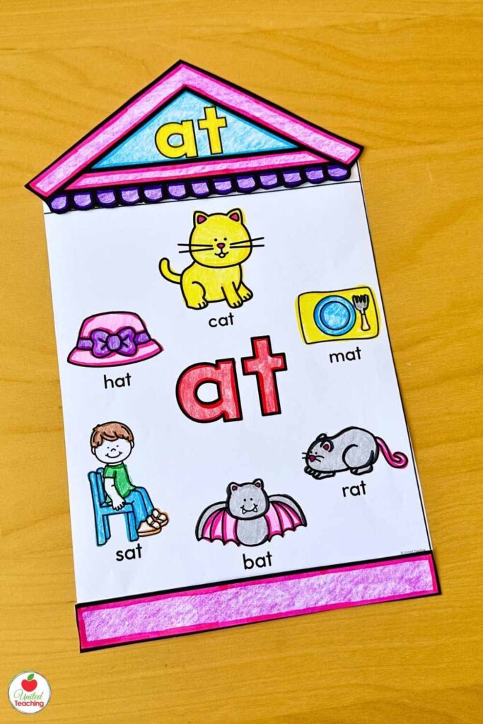 -at word family house coloring page craft