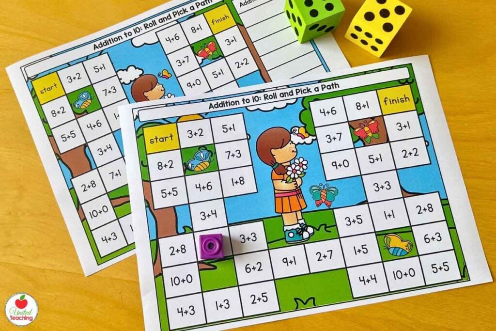 Spring addition to 10 roll and solve board games