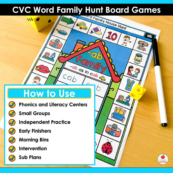How to use the CVC Word Family House Phonics Games