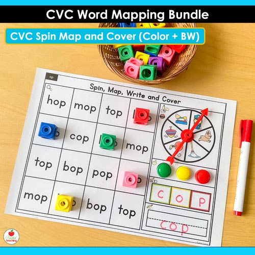 CVC Words Spin Map and Cover Mat