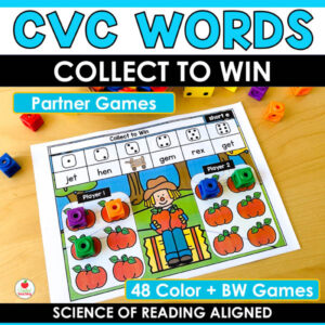 CVC Words Collect to Win Partner Games