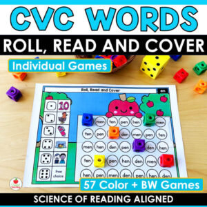 CVC Words Roll Read and Cover Mats