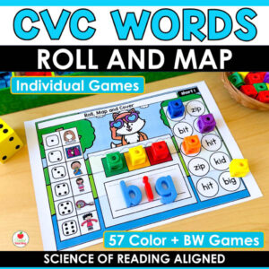 CVC Words Roll and Map Phonics Mats