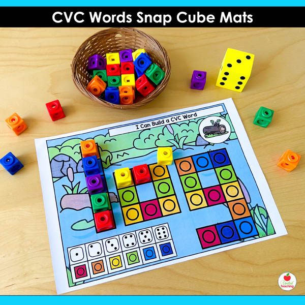 CVC Words Snap Cube Mat for word log