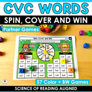 CVC Words Spin Cover and Win Partner Games