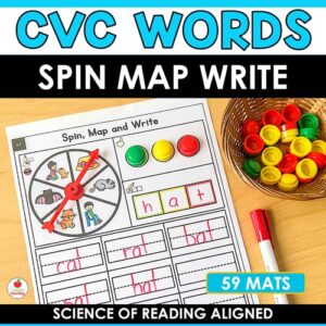 CVC Words Spin Map and Write Words