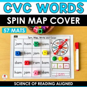 CVC Words Spin Map and Cover Games