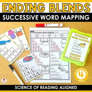 Ending Blends Successive Word Mapping Task Cards and Worksheets
