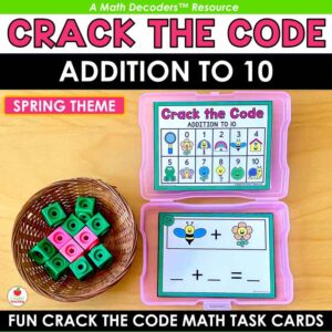 Math Decoders Spring Crack the Code Addition to 10 task cards