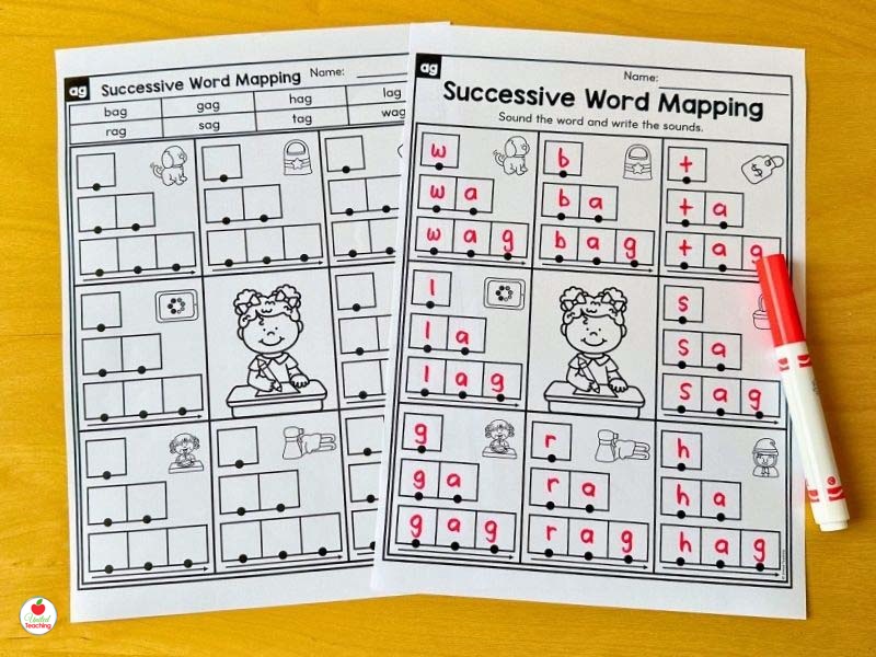 CVC Successive Word Mapping Worksheets