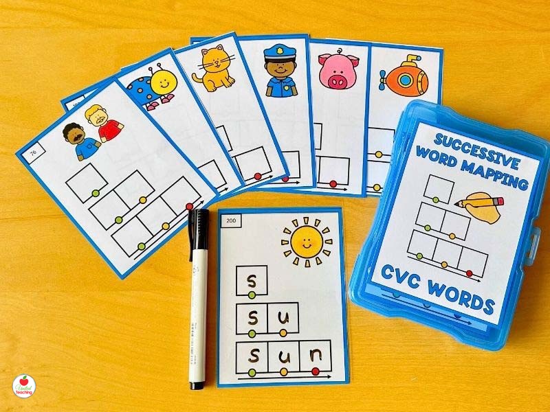 CVC Successive Word Mapping Task Cards and Box