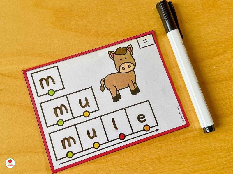 CVCE Long U Successive Word Mapping Task Card