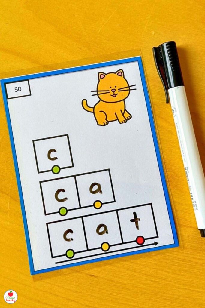 CVC Successive Word Mapping Task Card -at word family