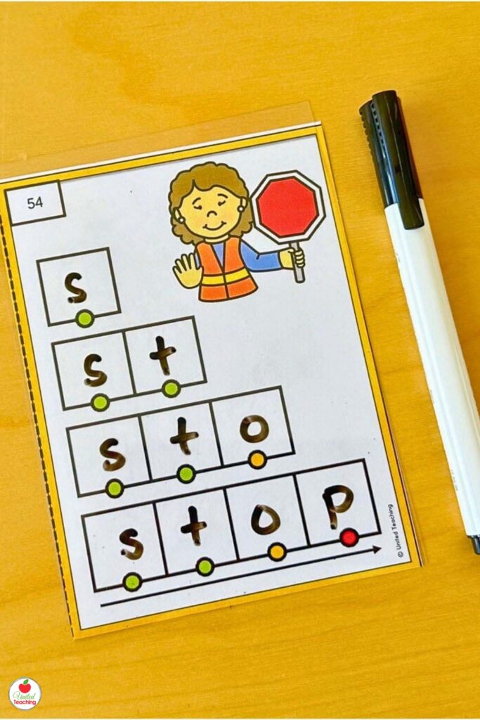 S Blends Successive Word Mapping Task Card