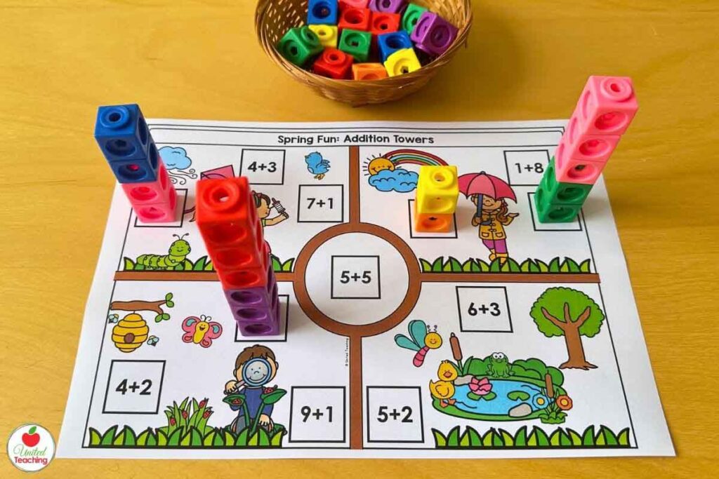 Spring addition towers math mat
