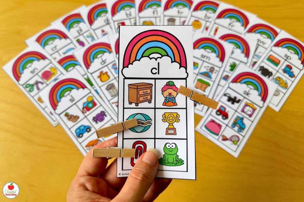 Spring beginning blends clip cards