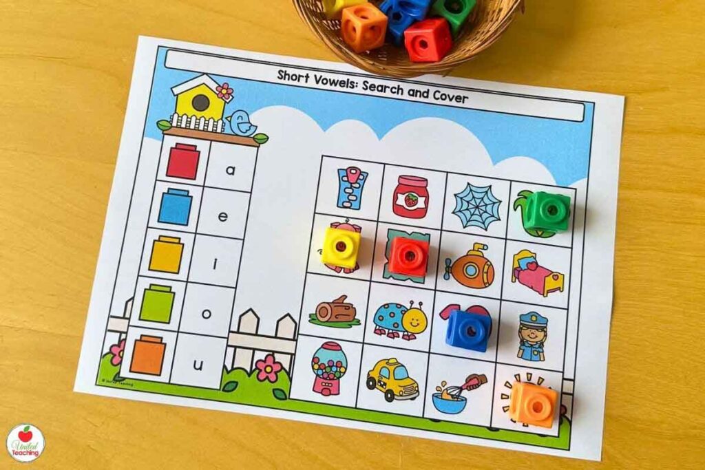 Spring short vowels search and cover center