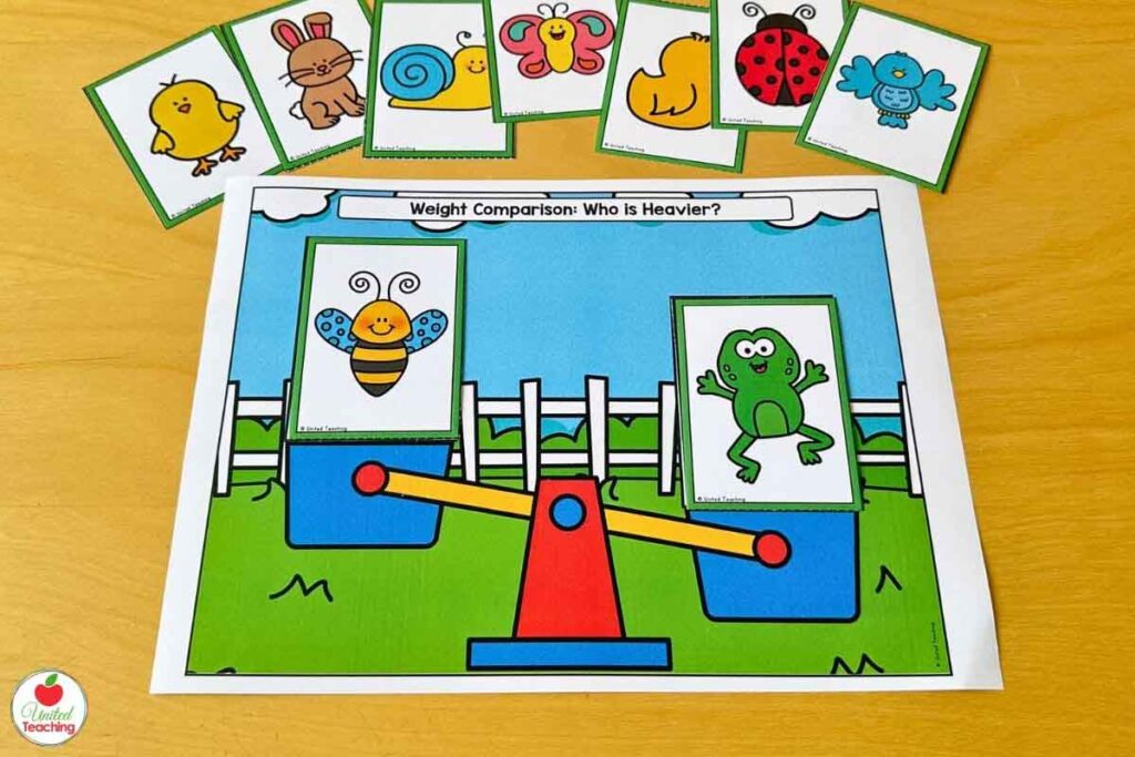 Which is heavier? Spring weight comparison math center