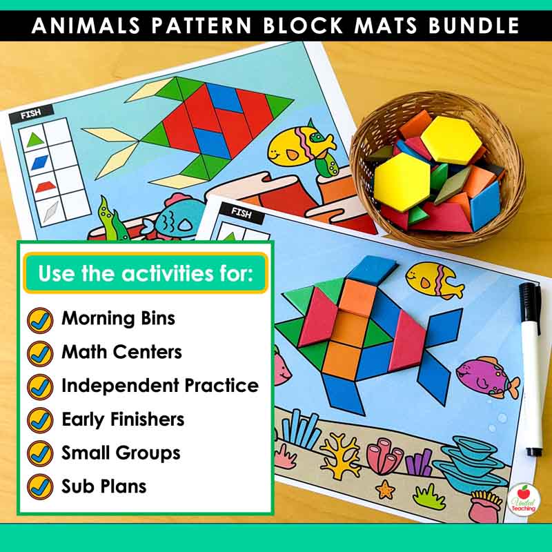 How to use the Animals Pattern Blocks Mats Bundle