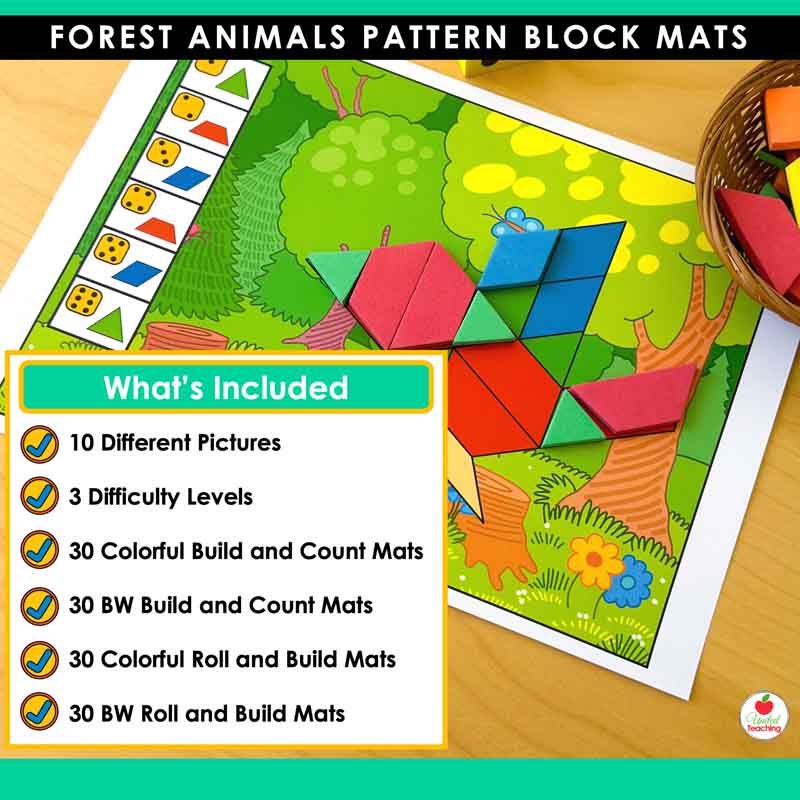 Forest animals pattern block mats