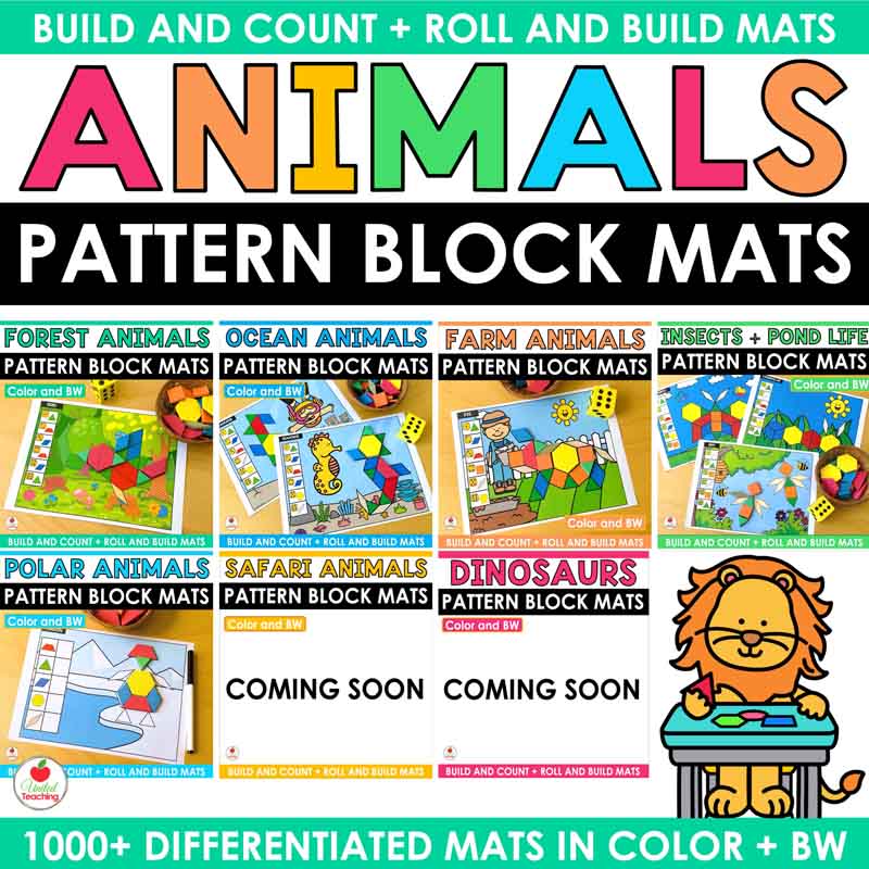 Animals Pattern Blocks Mats Bundle