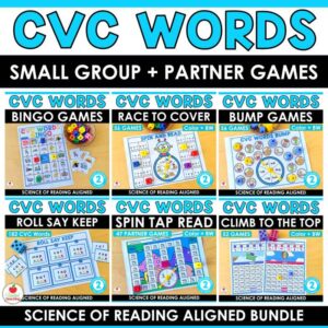 CVC Words Small Group and Partner Games Bundle
