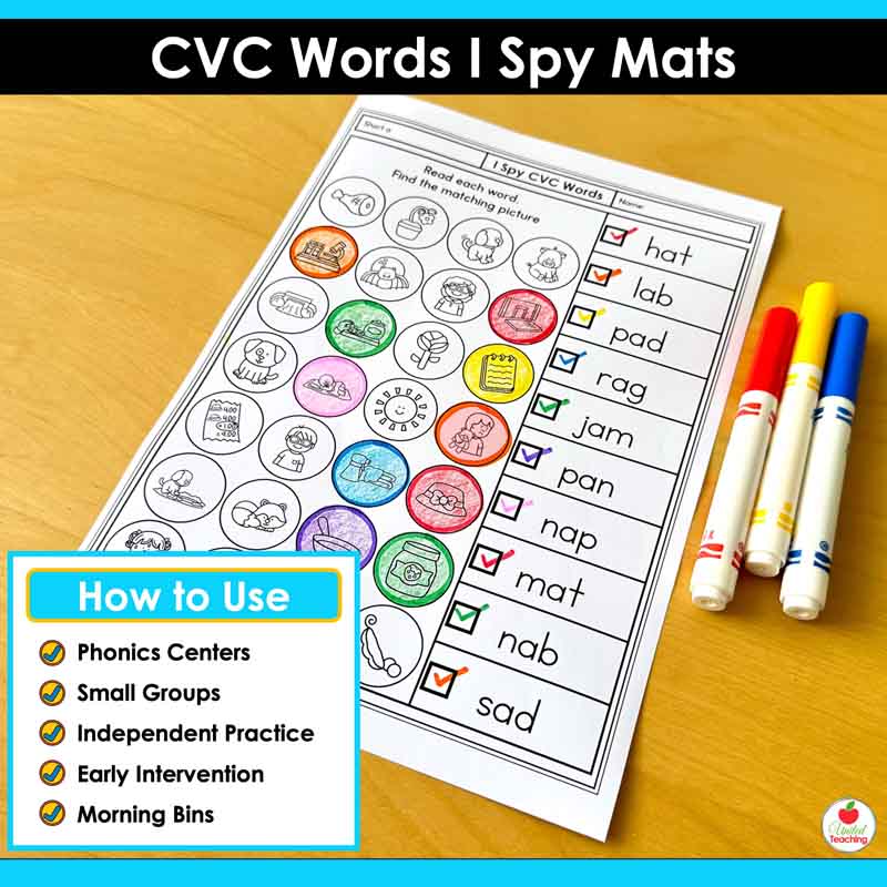 How to use the I Spy CVC Words Mats