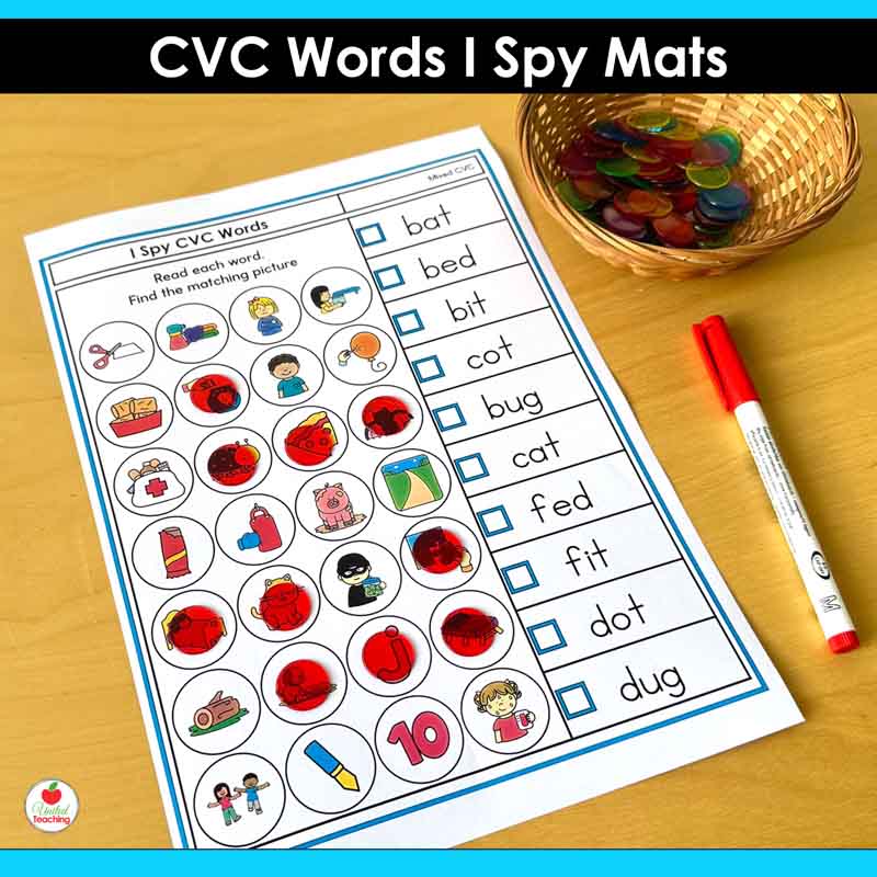 I Spy CVC Words color mat