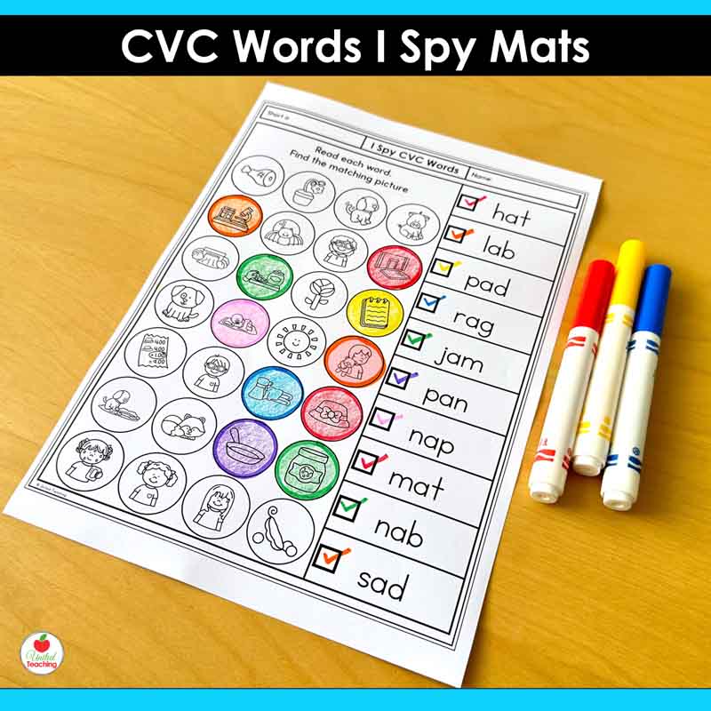 I Spy CVC Words worksheet