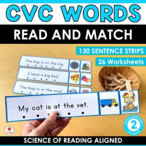 CVC Read and Match Sentence Strips