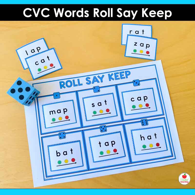 CVC Words Roll Say Keep Game
