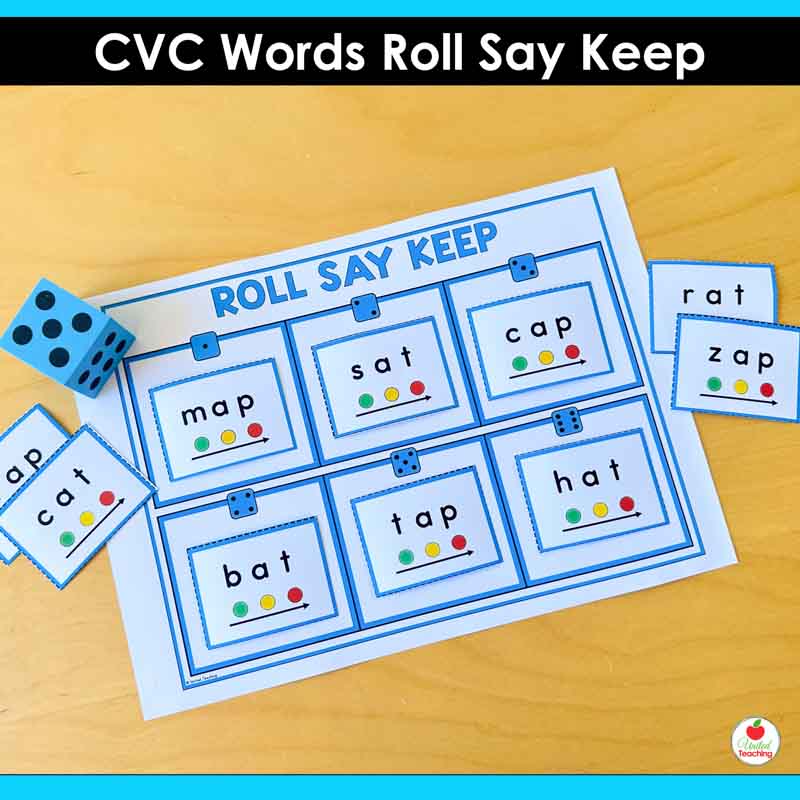 CVC Words Roll Say Keep Game