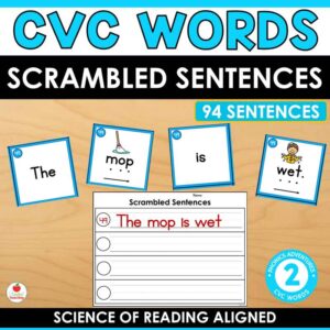 CVC Words Scrambled Sentences Center