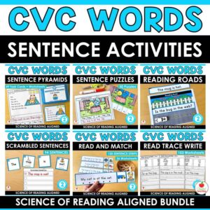 CVC Words Sentence Activities Bundle