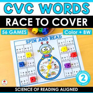 CVC Words Race to Cover Partner Games