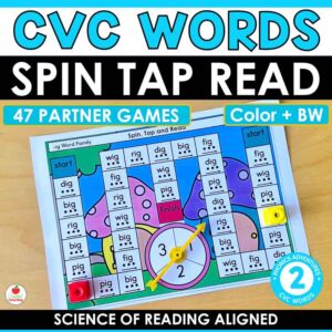 CVC Words Spin Tap Read Partner Games