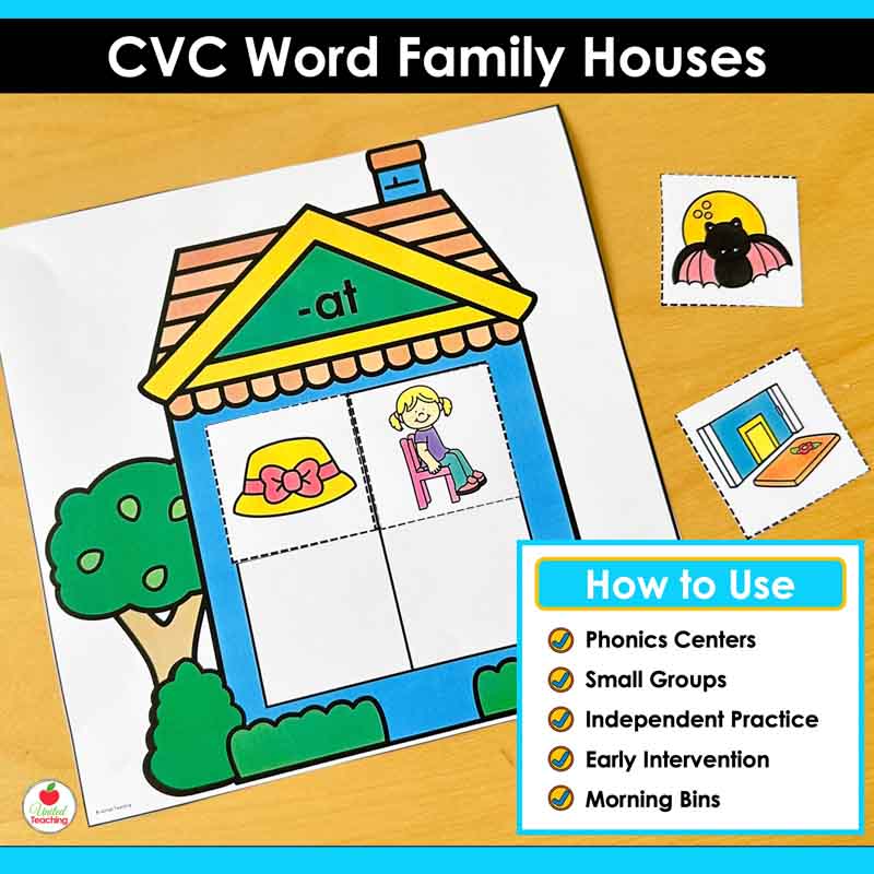 How to use the CVC Word Family House Posters and Activities