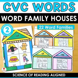 CVC Word Family House Posters and Activities