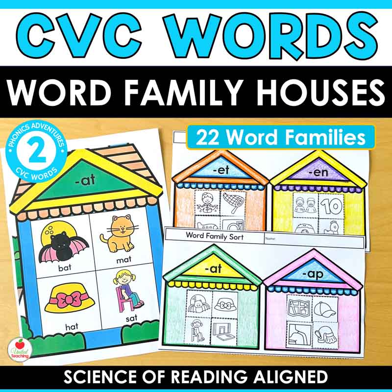 CVC Word Family House Posters and Activities