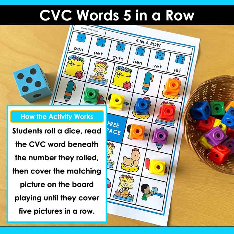CVC Words 5 in a Row Games - Image 2
