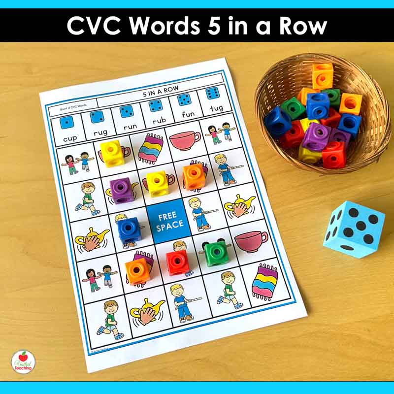 CVC Words 5 in a Row Game