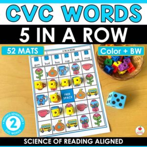 CVC Words 5 in a Row Games