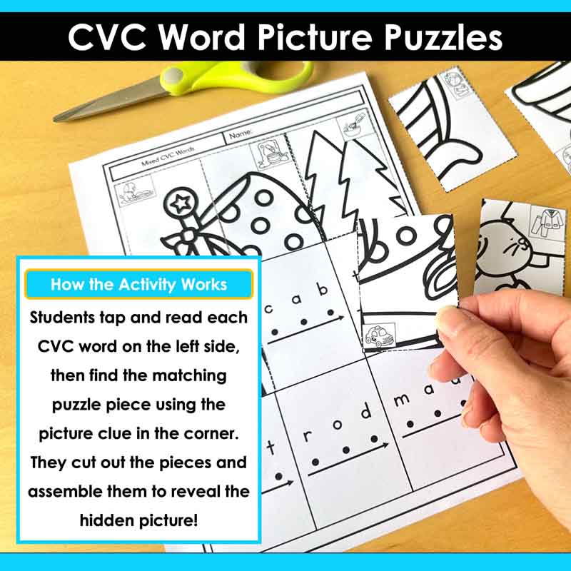 How the CVC Words Picture Puzzles work