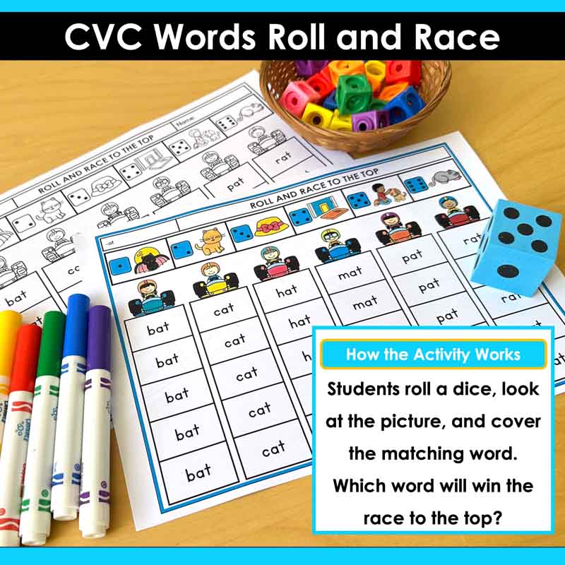 How the CVC Words Roll and Race to the Top Games work