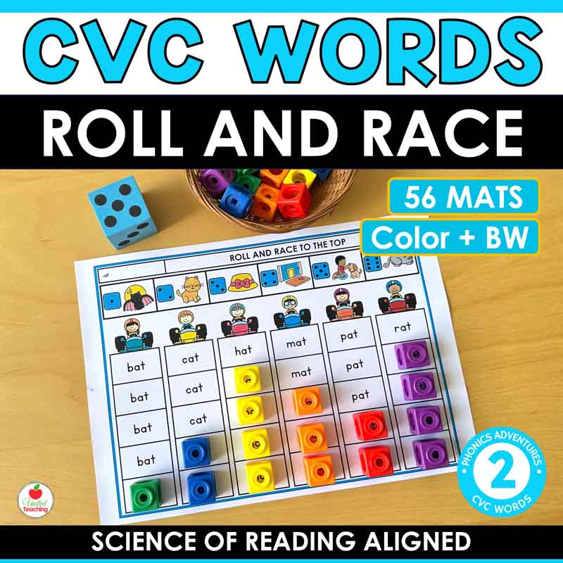 CVC Words Roll and Race to the Top Games