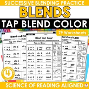 Blends Tap Blend Color Worksheets