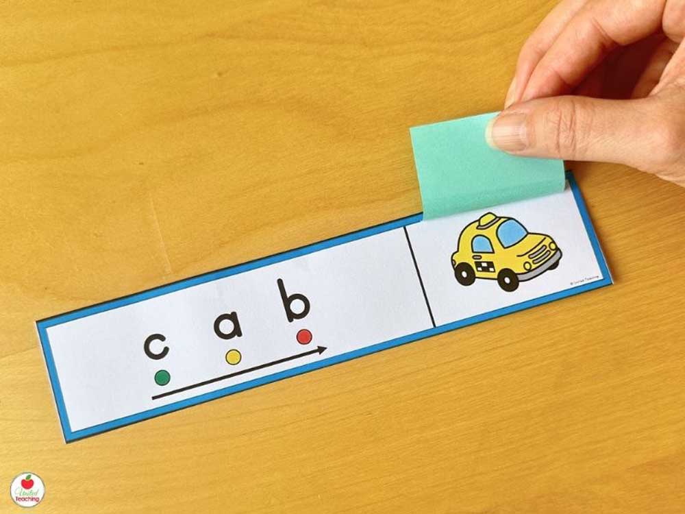 CVC Word Sliders with post it note