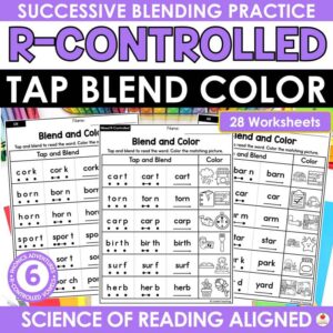 R-Controlled Vowels Tap Blend Color Worksheets
